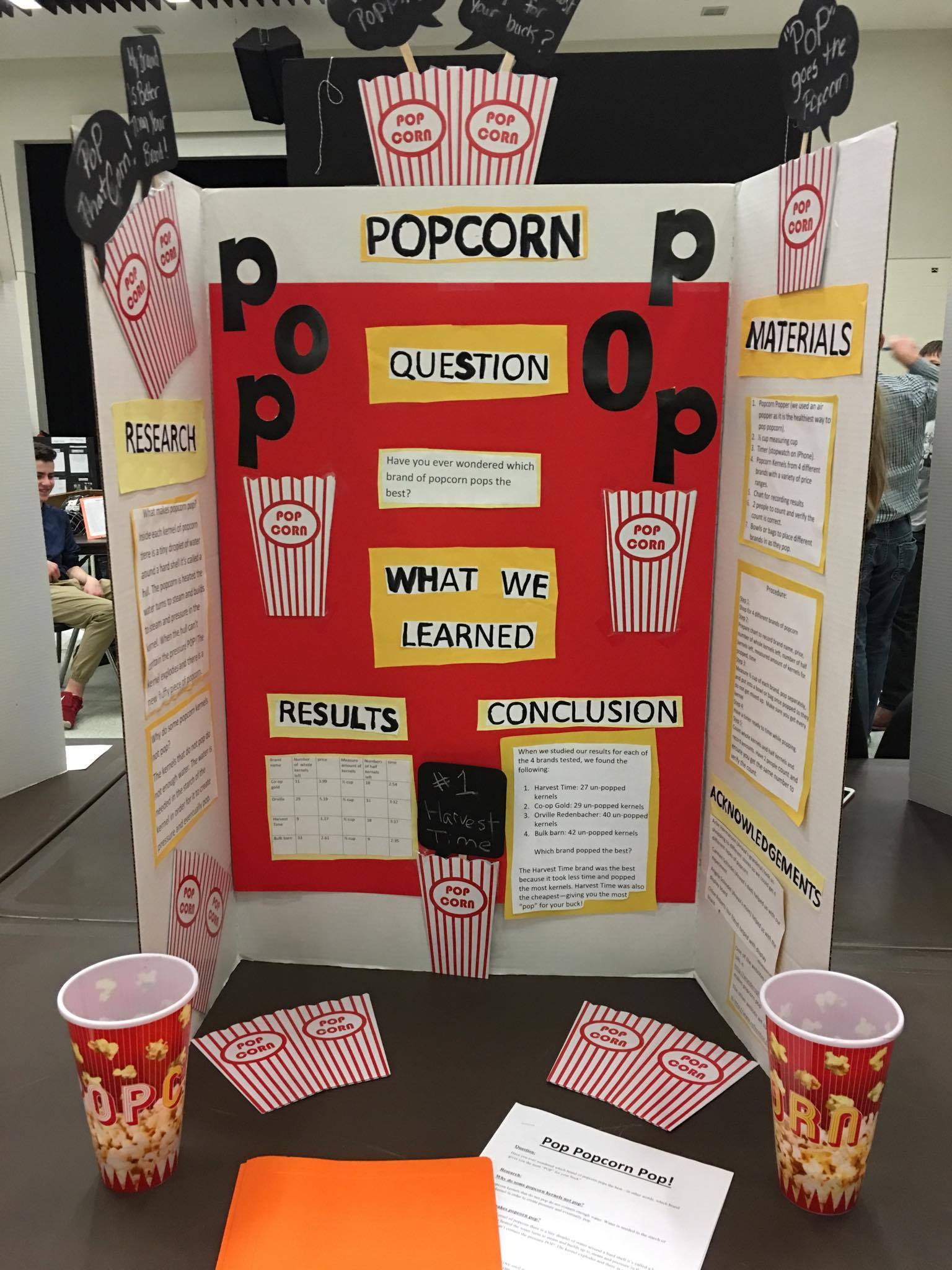Popcorn Science Fair Project Examples Kelly's Popcorn Science Fair